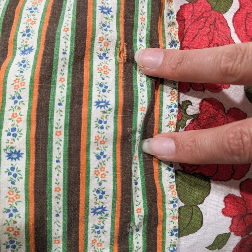 Vintage Cobbler Half Apron Lot of 4 1960s Floral Gingham Embroidered Cottagecore